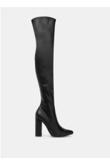 Mi Luz Charming Diz Üstü Streç Kalın Topuklu Çizme