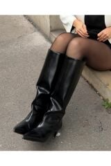 Mi Luz Sivri Burun Kısa Topuklu Günlük Çizme