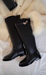 Mi Luz Binici Model Toka Detaylı Siyah Çizme