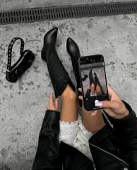 Mi Luz Western Kadın Kovboy Çizme Siyah