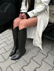 Mi Luz Western Kadın Kovboy Çizme Siyah