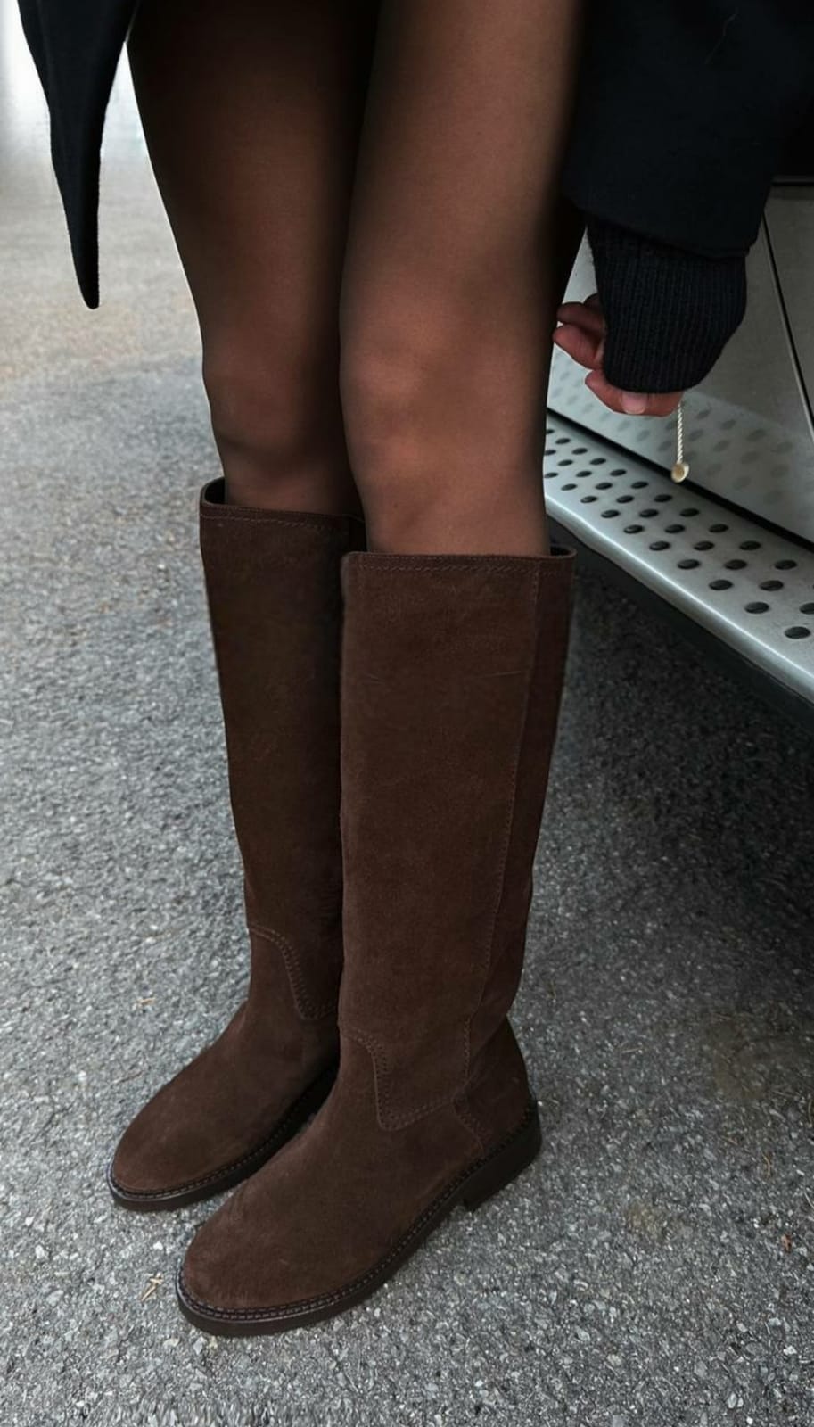 Mi Luz Süet Görünümlü Rahat Tabanlı Kahverengi Çizme