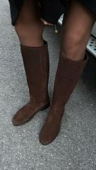 Mi Luz Süet Görünümlü Rahat Tabanlı Kahverengi Çizme