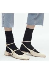 Mi Luz Mary Jane Kısa Topuklu Bilekten Bağlamalı Ayakkabı