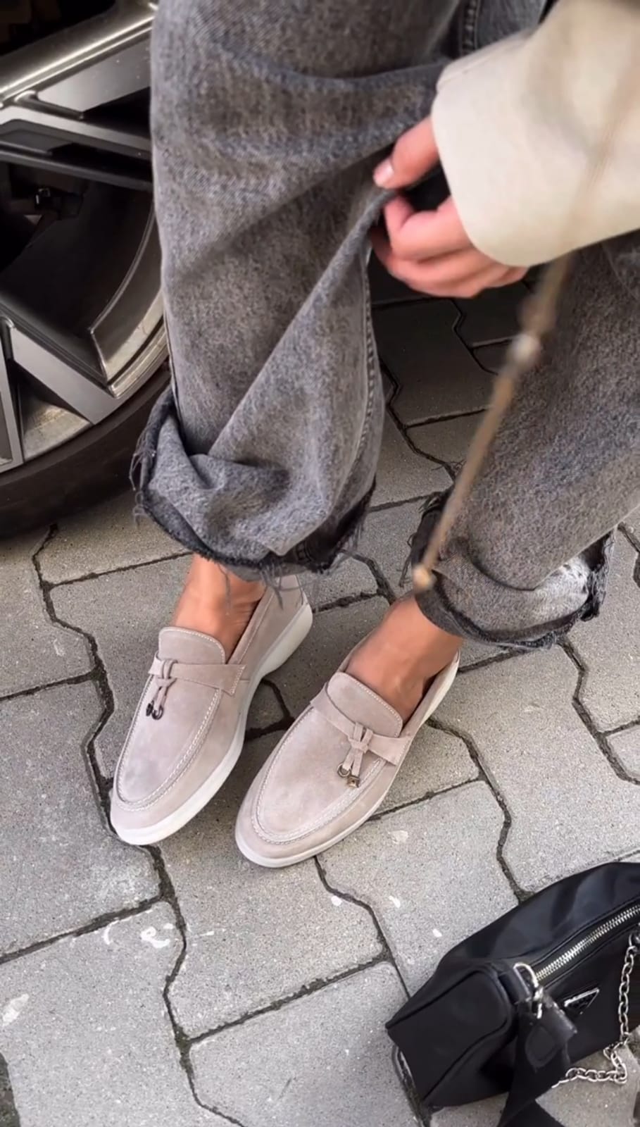 Mi Luz Lora Pia Hakiki Deri Loafer Ayakkabı Taş Renk