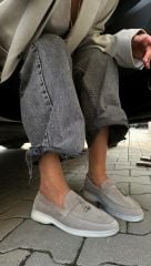 Mi Luz Lora Pia Hakiki Deri Loafer Ayakkabı Taş Renk