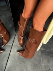 Mi Luz Aksesuar Detaylı Tozluklu Çizme Taba