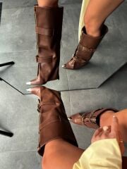 Mi Luz Aksesuar Detaylı Tozluklu Çizme Taba