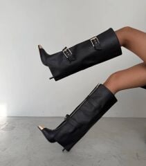 Mi Luz Aksesuar Detaylı Tozluklu Çizme Taba