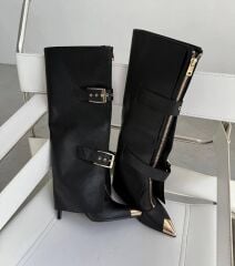 Mi Luz Aksesuar Detaylı Tozluklu Çizme Taba