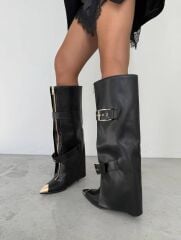 Mi Luz Aksesuar Detaylı Tozluklu Çizme Taba