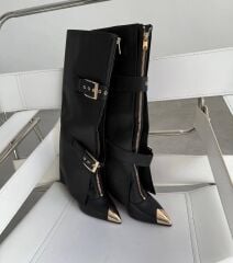 Mi Luz Aksesuar Detaylı Tozluklu Çizme Taba