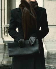 Mi Luz Aksesuar Premium Örgü Desenli Deri Eldiven