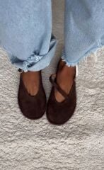 Mi Luz Mina Hakiki Deri Süet Kahverengi Ayakkabı